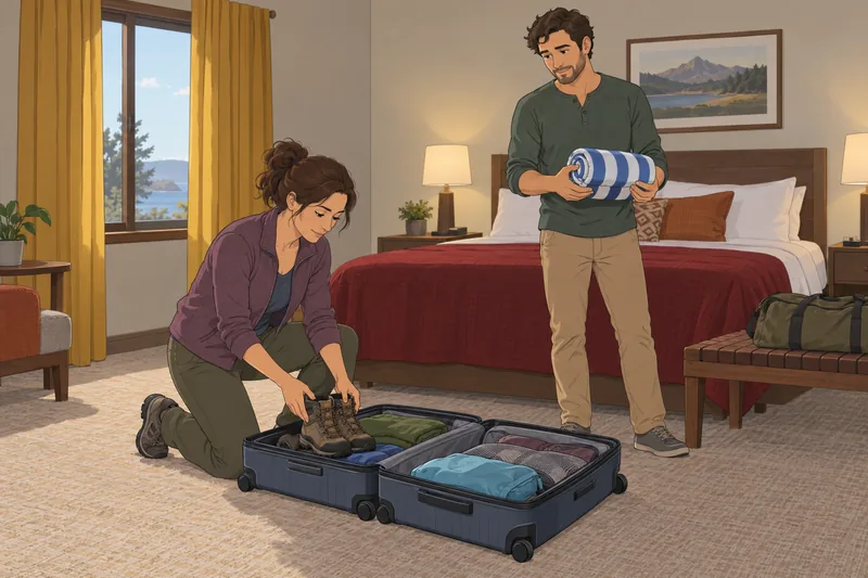 Honeymoon Quiz shows travelers packing a suitcase.