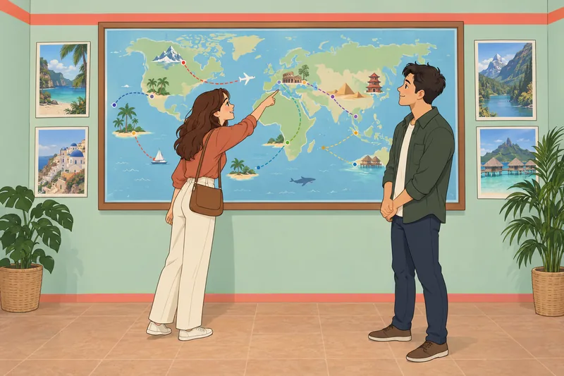 Honeymoon Quiz shows partners comparing a travel globe.