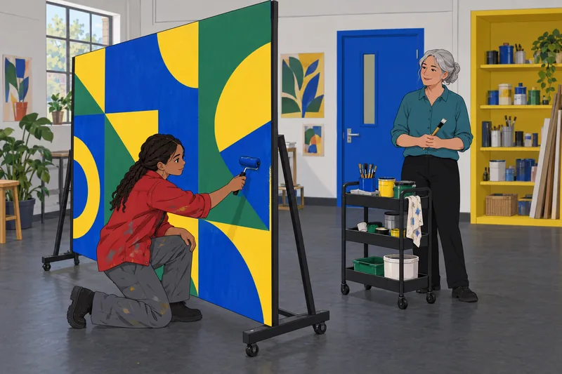 Hood Quiz depicts community mural painting.