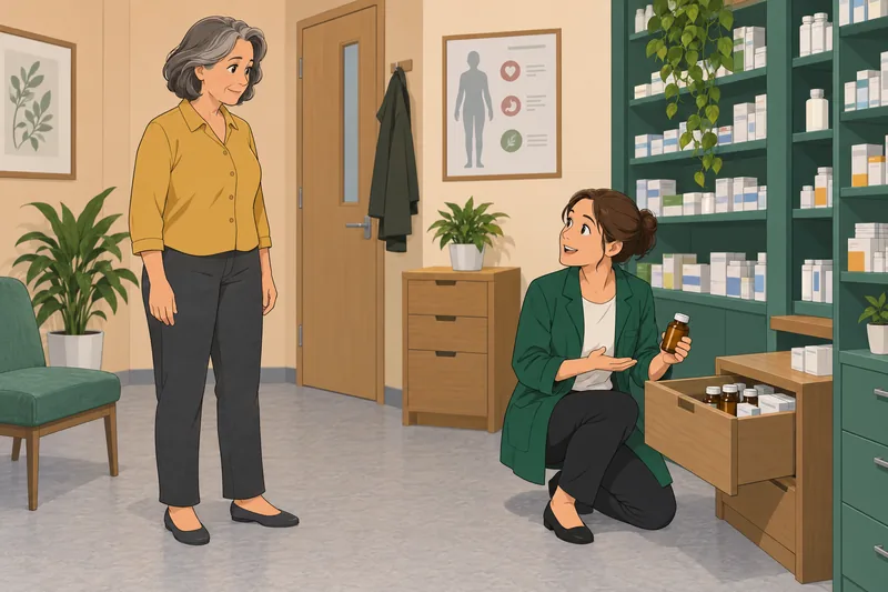 Hormone Quiz: a woman checks a thermometer.