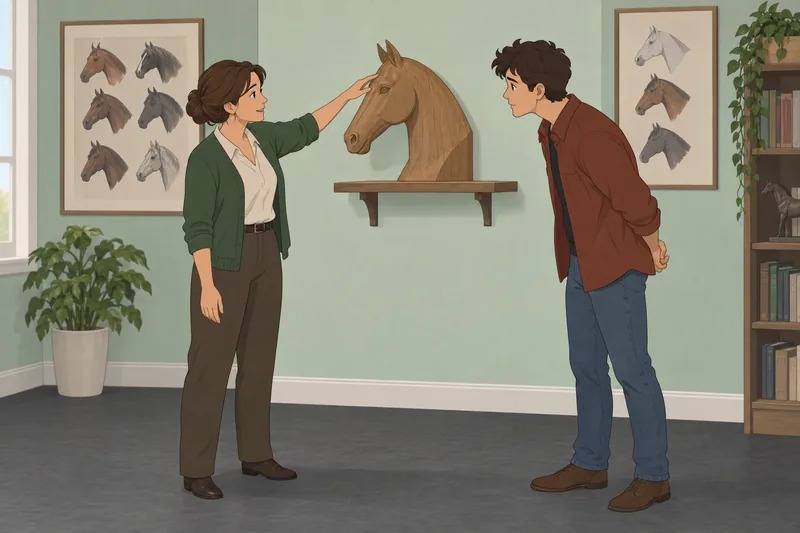 Horse Breed Quiz in a riding classroom.