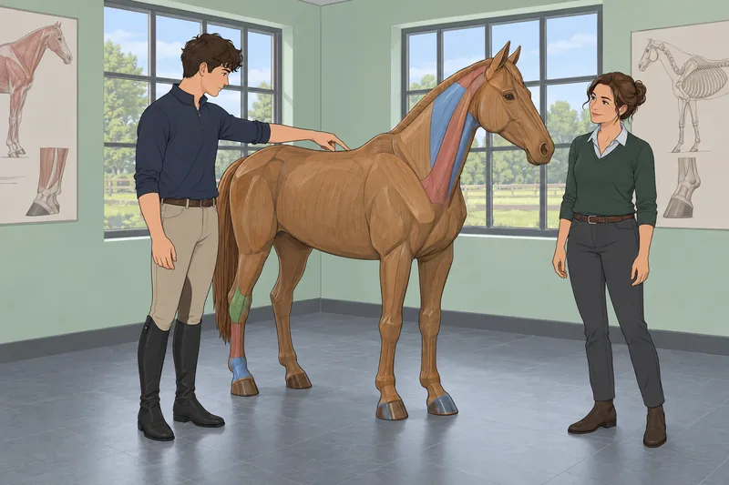 El cuestionario sobre las partes muestra un caballo.