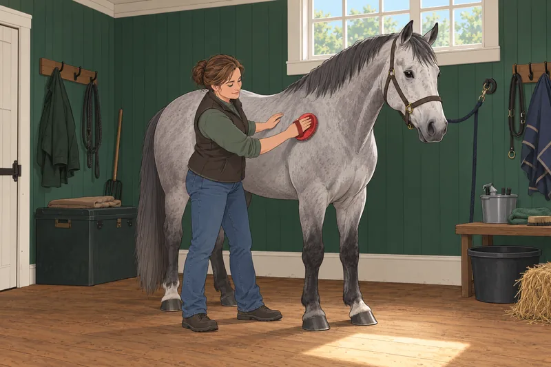 Horse Riding Quiz during careful horse grooming.