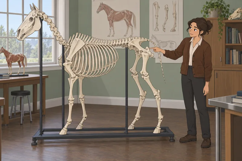 Horse Skeleton Quiz shows a lesson beside bones.