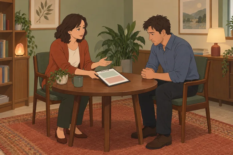 Hospital Anxiety and shows a calm clinical interview.