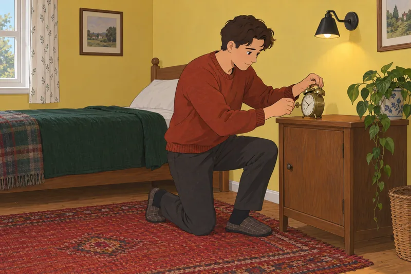 Household Items Quiz shows a painted bedroom.