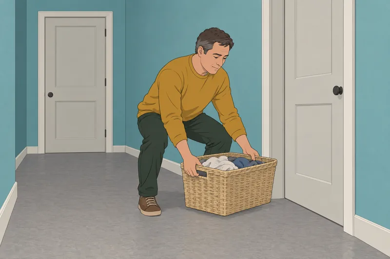 cuestionario sobre mi: un hombre lleva una cesta.