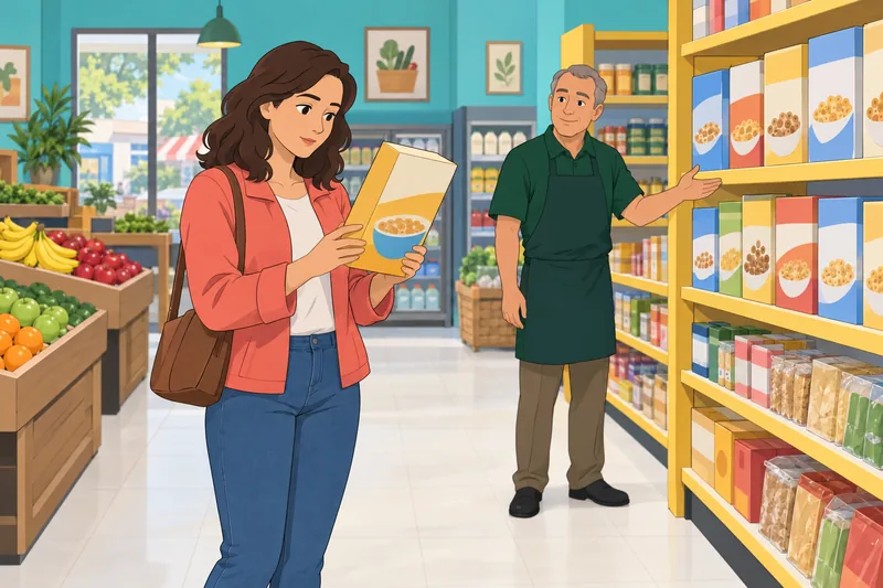 How Many Calories: shopper checks the kitchen scale.
