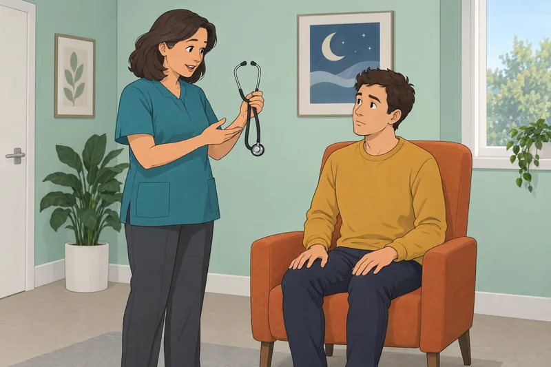 How Many Hours: clinician reviews a sleep diary.
