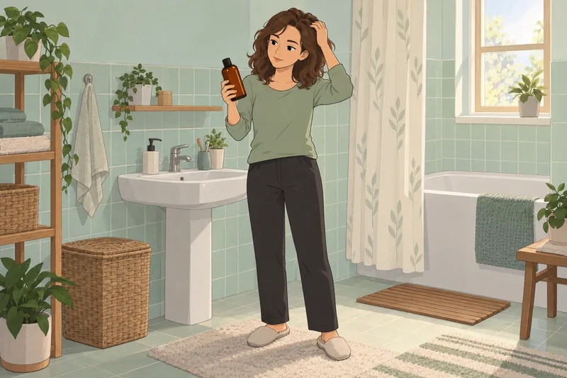 How Often Should hair be washed? She rinses.