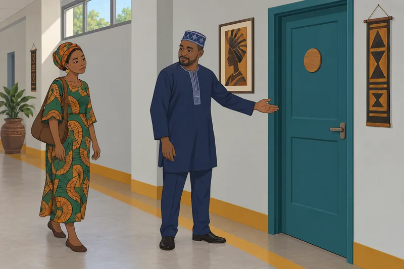How to Find: pause at the consultation door.