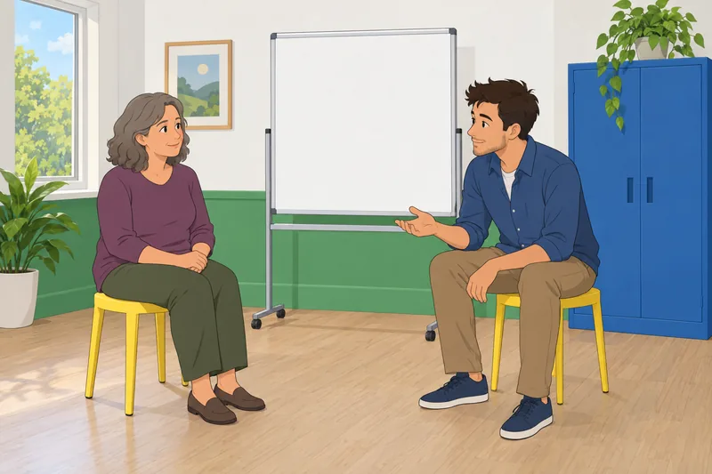 Ilustra cómo escuchar a alguien con calma.