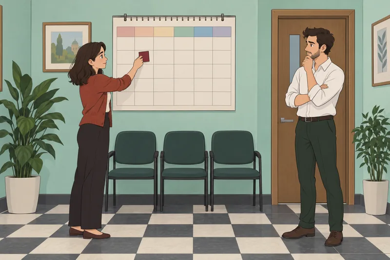 How to Pick: couple compares a blank calendar.