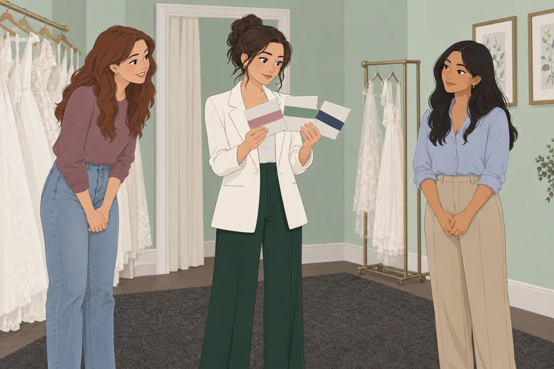 How to Pick: comparing bridesmaid dresses together.