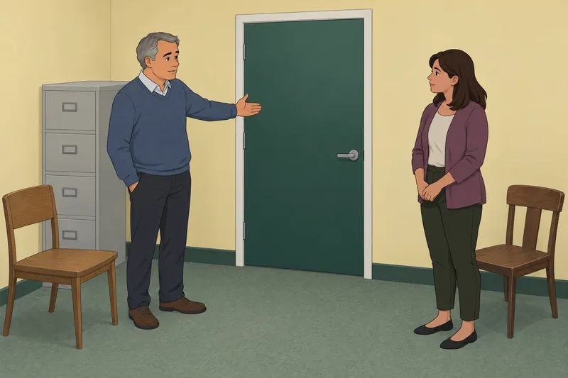 Escena del cuestionario sobre la en una clínica.