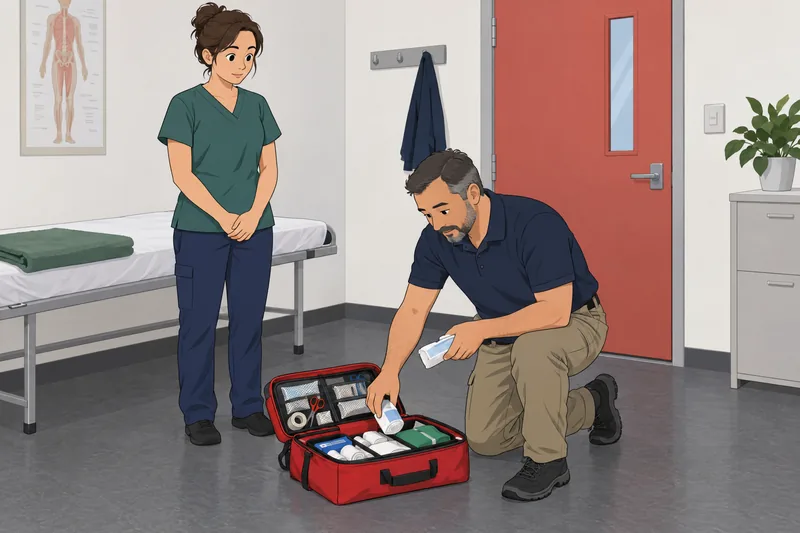 Hunter Safety Quiz shows an emergency kit check.
