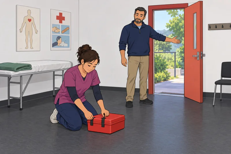 El cuestionario de seguridad muestra revisar un botiquín.