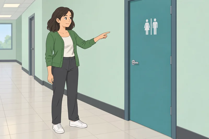 I Bet I notice bathroom routines calmly.