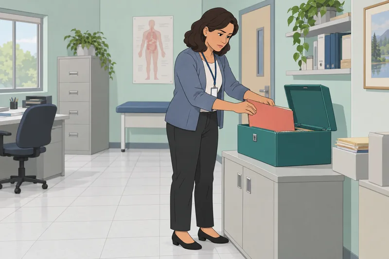Identity Theft Quiz: A patient checks an envelope.