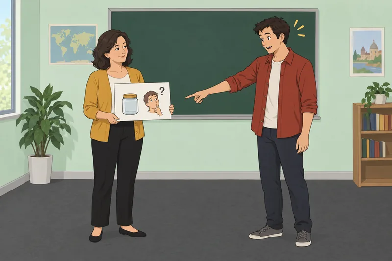 cuestionario sobre modismos en un aula.