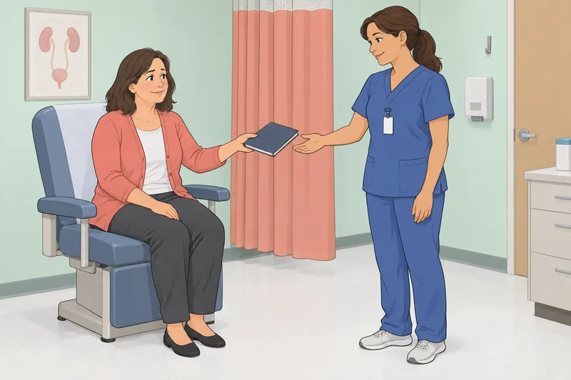 Incontinence Quiz shows a clinic learning moment.