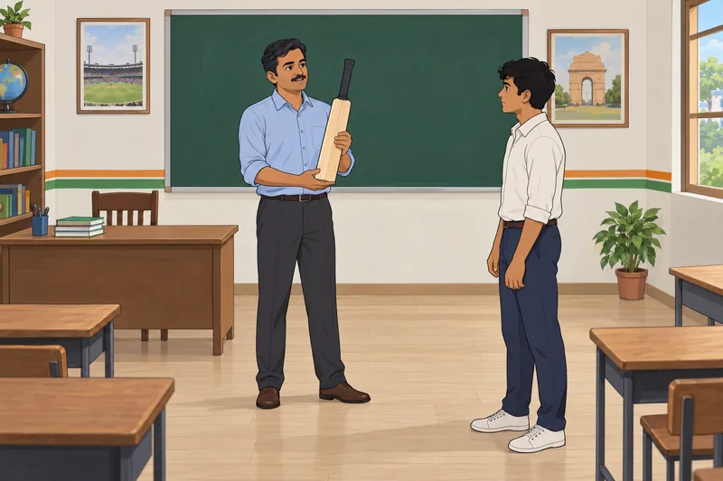 Indian Cricket Quiz shows a batter practicing.