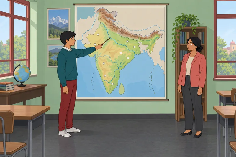 Indian Geography Quiz maps India's river regions.