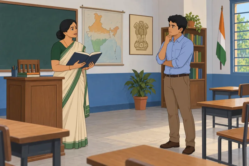 Indian Politics Quiz in a civics classroom.
