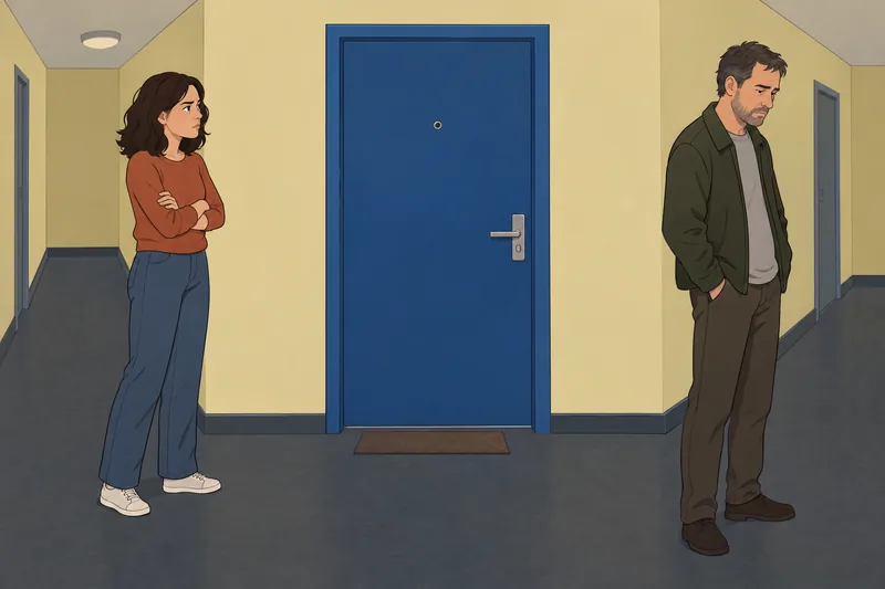 Ineffective Conflict Resolution pauses beside a closed door.