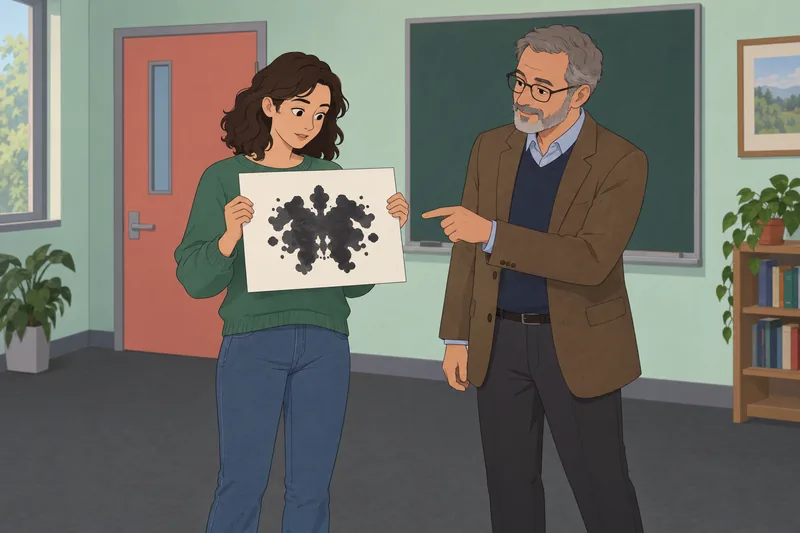 Inkblot Quiz shows a tutor presenting a card.