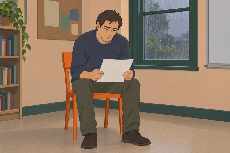 Integrative Anxiety Test: tired man checks clock.