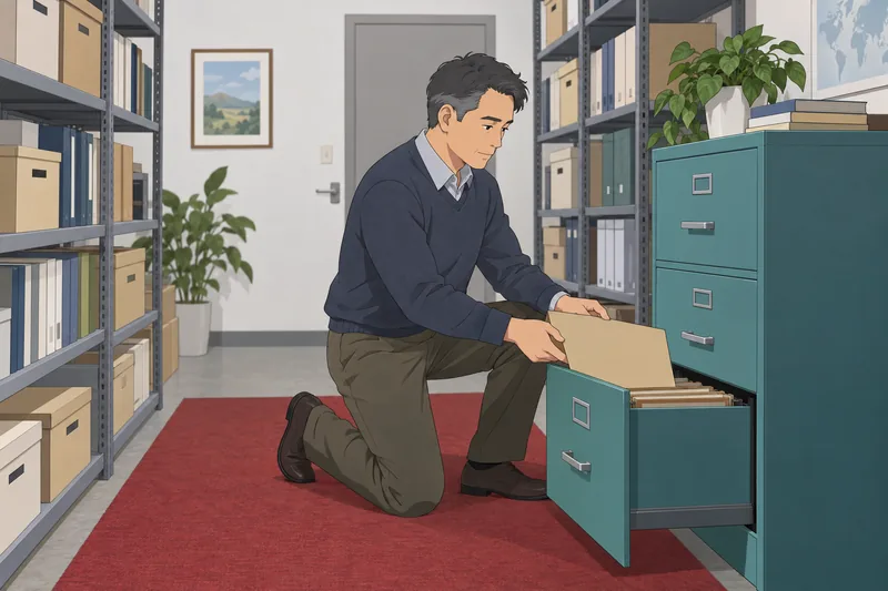Intellectual Property Rights protect a sealed archive box.