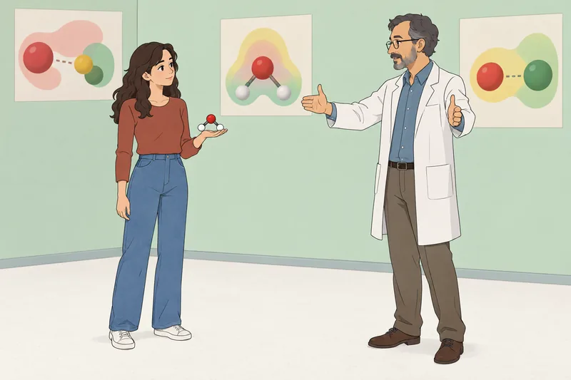 cuestionario sobre fuerzas: estudiante observa moléculas.