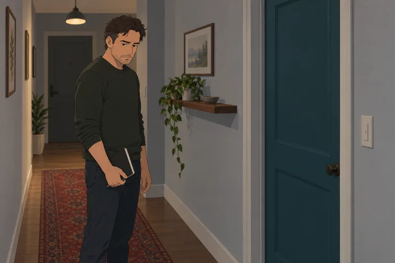 Internal Aggression Test: He pauses at the door.
