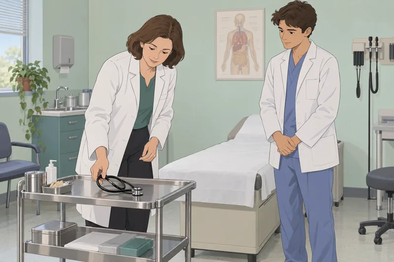 El cuestionario de medicina muestra una clínica tranquila.