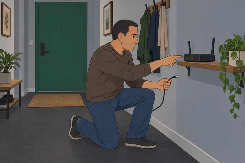 Internet Safety Quiz beside a secure network router.