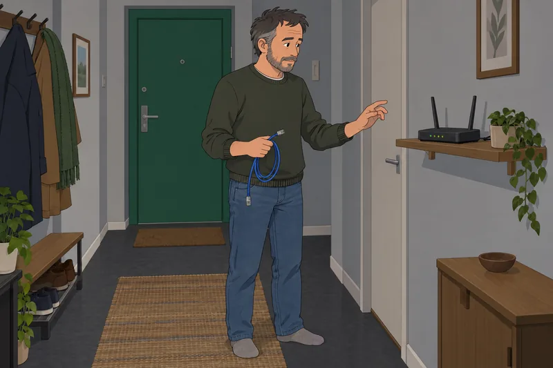 Cuestionario sobre seguridad junto a un router protegido.