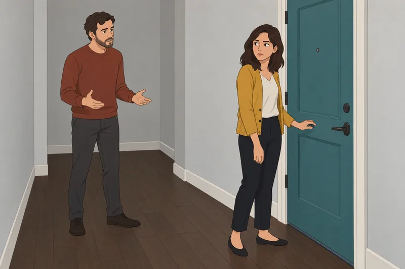 Is He Manipulating? She grips keys.