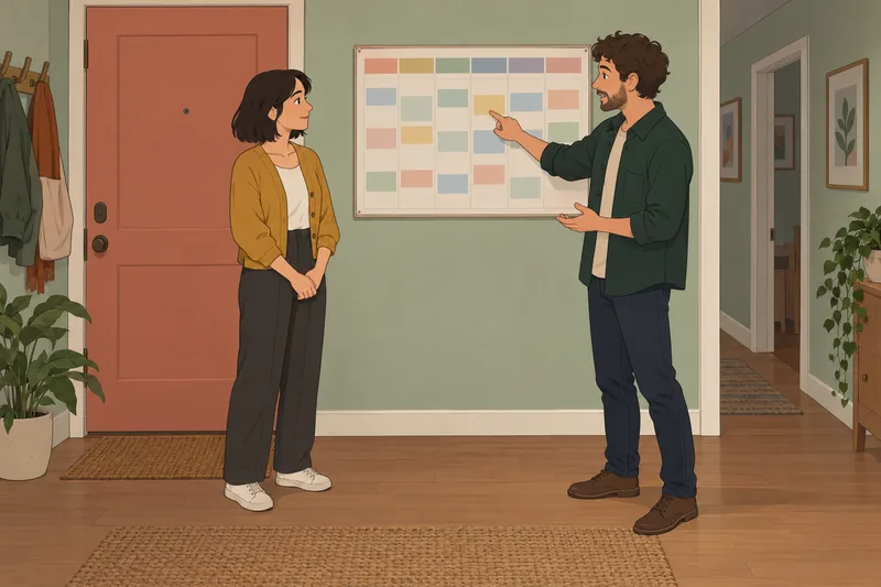 cuestionario ¿Él va: conversación tranquila en la entrada.