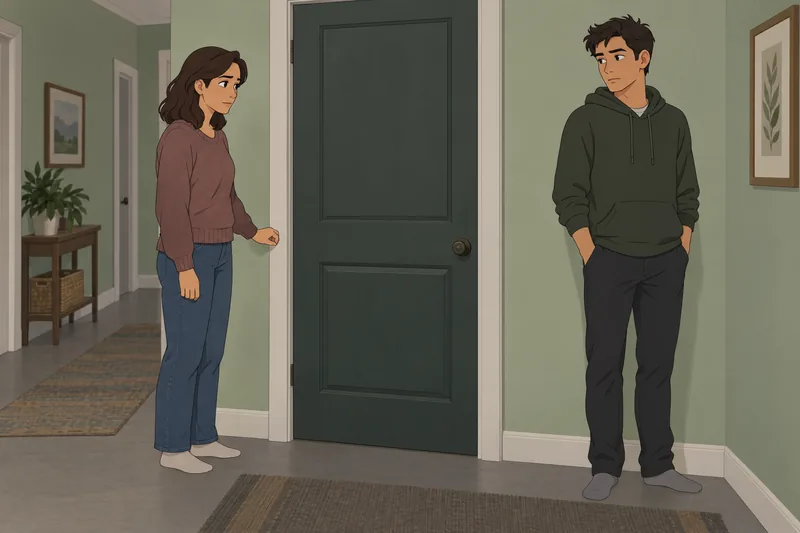 Is My Brother: Respectful talk by one door.