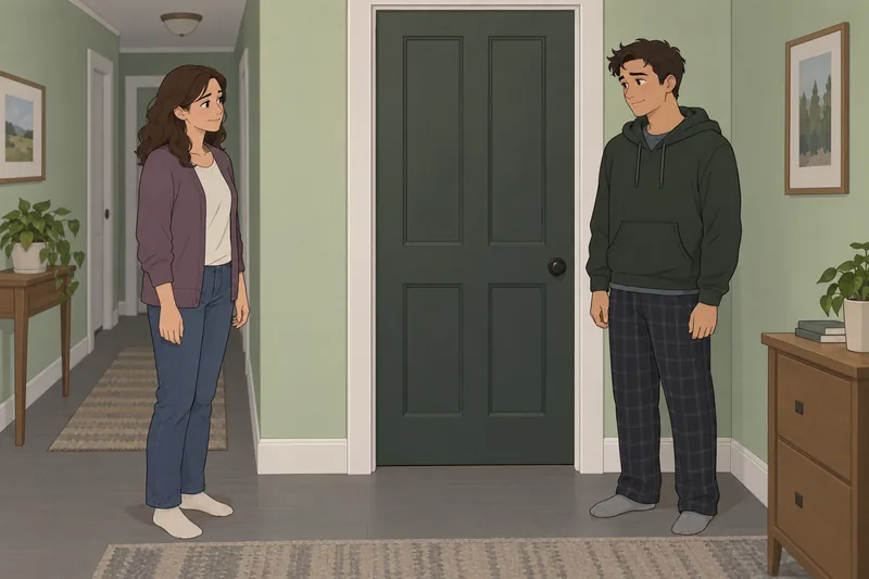 ¿Mi hermano es: Hablan junto a una puerta.