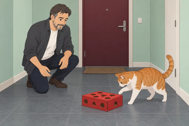 Is My Cat chooses a red ball.