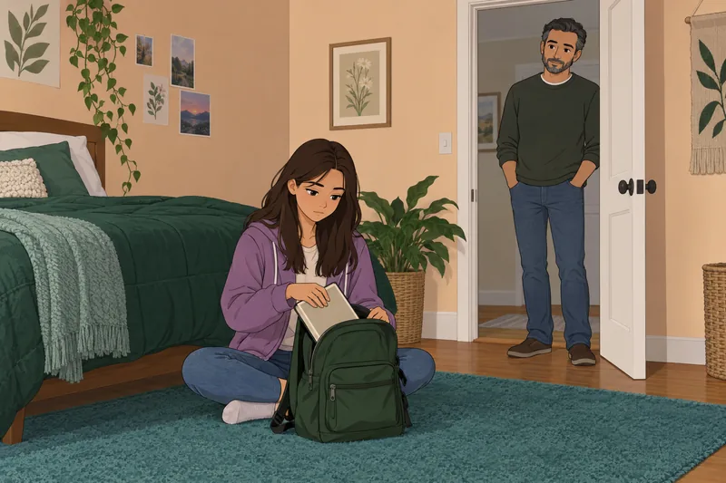 Is My Child? A book enters a backpack.