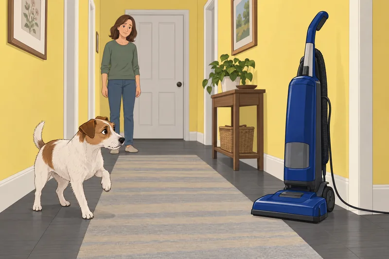 Is My Dog pausing beside the vacuum?