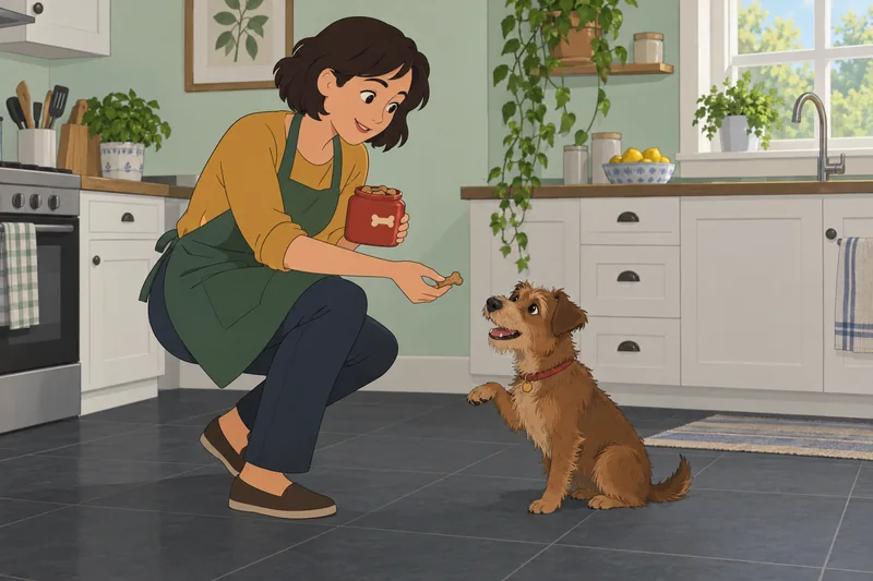 Is My Dog waiting by the treat jar?