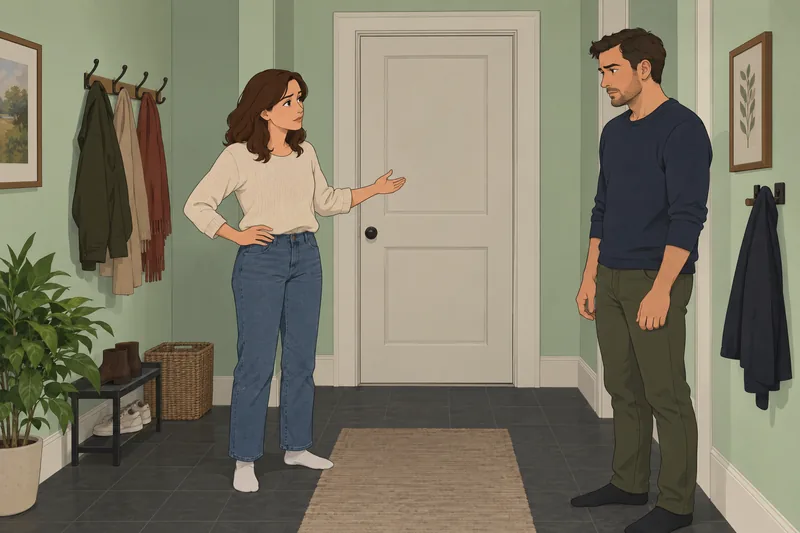 Is My Husband in a tense hallway?