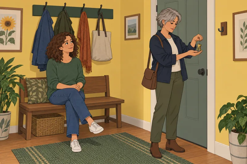 cuestionario ¿Es ella: dos amigas intercambian un llavero.