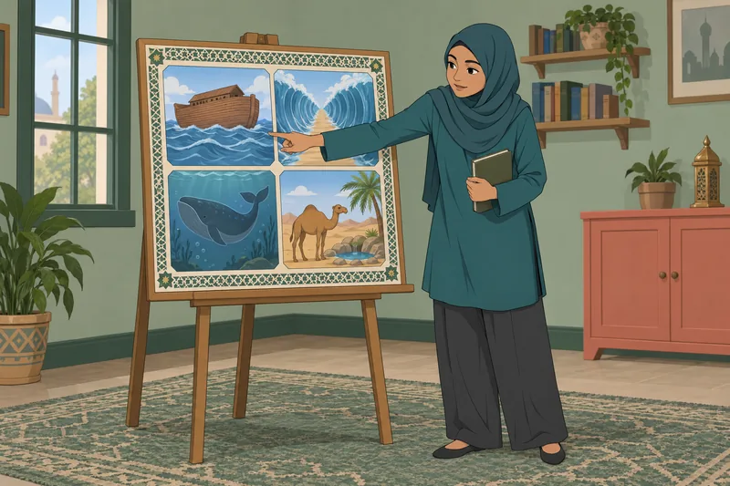 Islamic Quiz on prophets in a classroom.