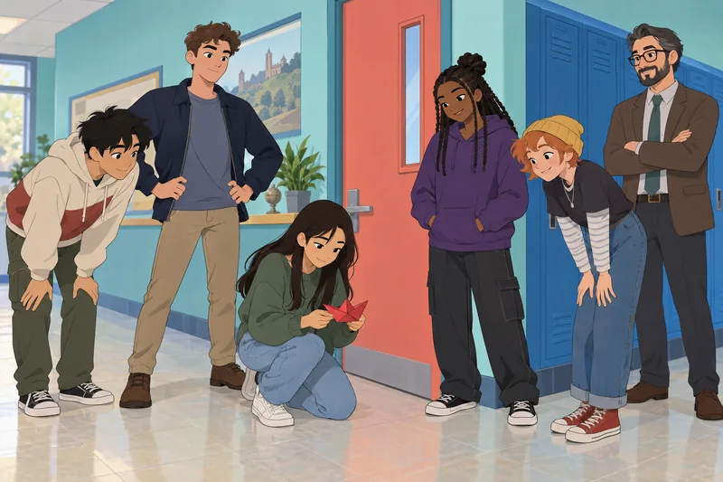 IT Character Quiz: Friends unfold a paper boat.