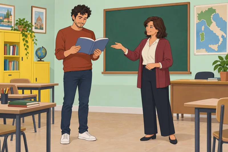 Italian Quiz shows an intermediate learner practicing.